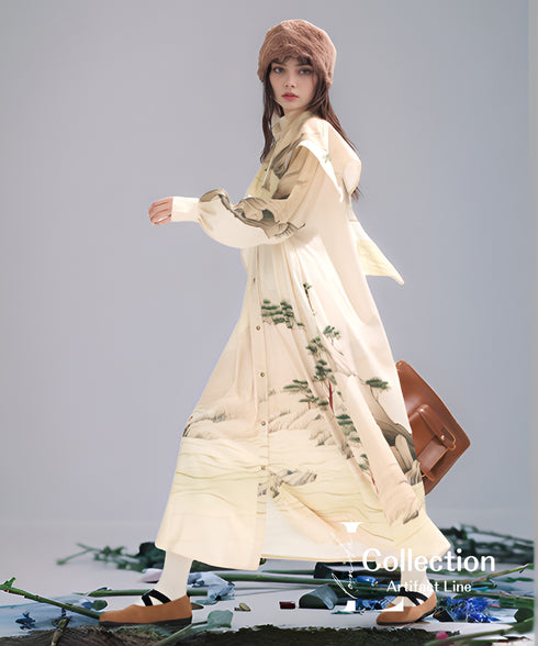 Landscape Print Flare Dress