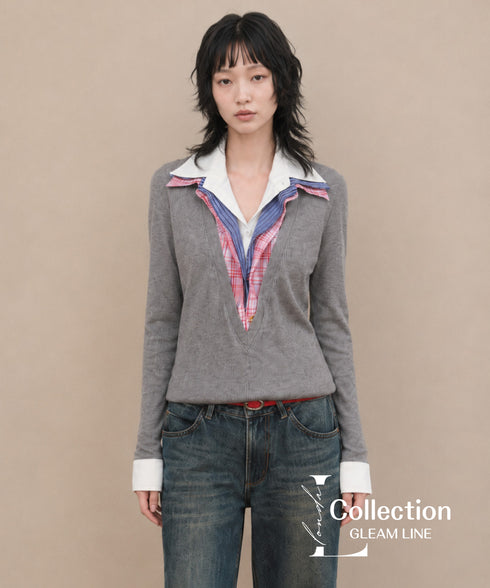 Multi Layered Collar Knit Top