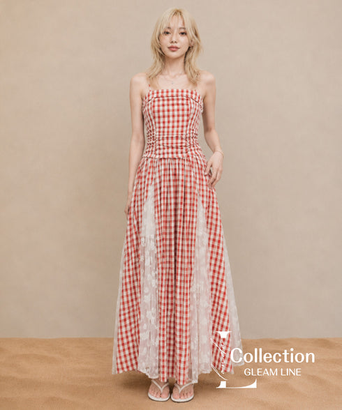 Gingham Sheer Dress