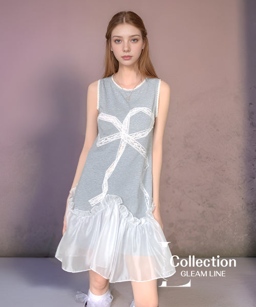 Layered Ribbon Flare Dress