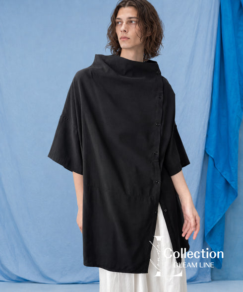 Side Button High Neck Shirt