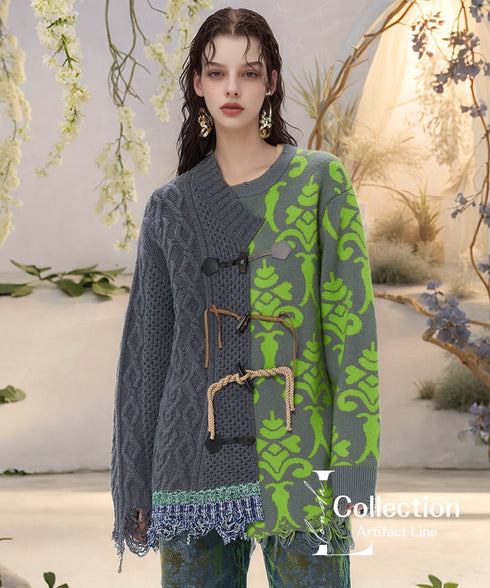 Patchwork Toggle Sweater