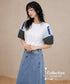 Blocking Puff Sleeve Top