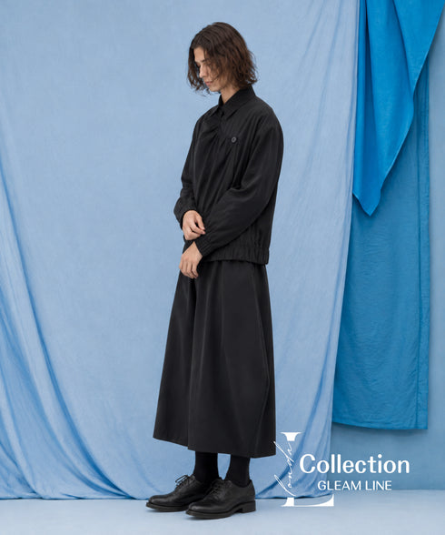 Volume Tuck Cropped Wide Pants