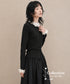 Frill Collar Ribbed Knit Top
