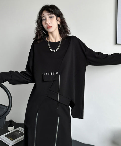 Chain Flap Asymmetry Sweatshirt