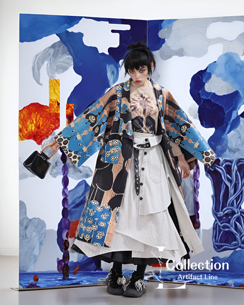 Graphic Pattern Kimono Jacket