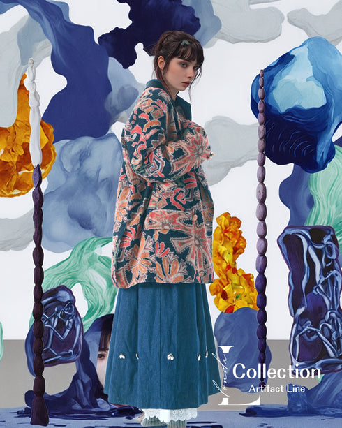 Floral Pattern Corduroy Jacket