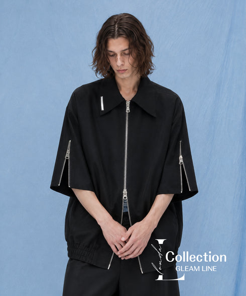 Double Zip Short Sleeve Blouson
