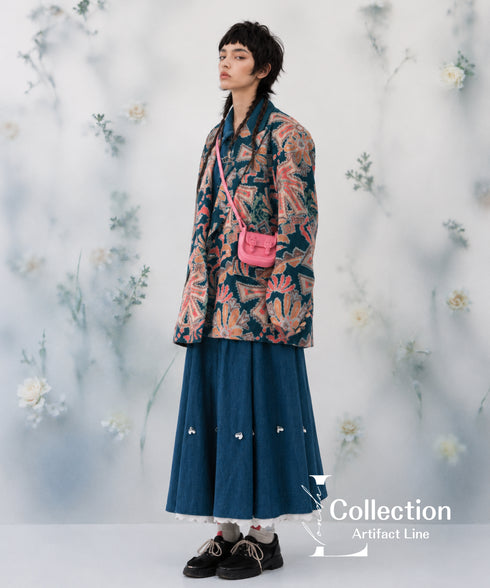 Floral Pattern Corduroy Jacket