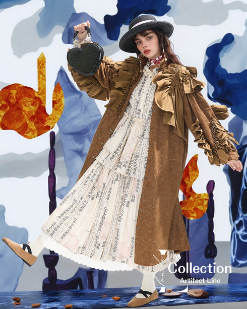 Frill Sleeve Trench Coat