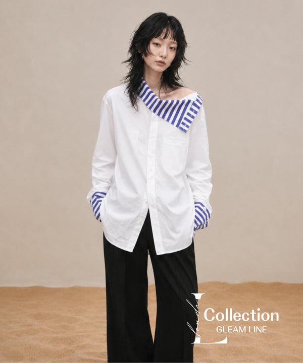 Stripe Collar Blouse