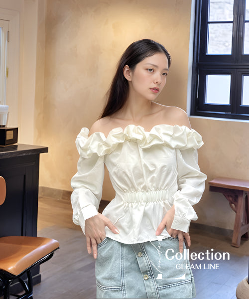 Frilled Off-Shoulder Blouse