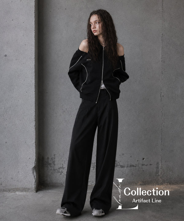 Open Shoulder Zip Top
