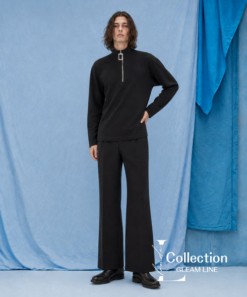 Square Zip High Neck Top