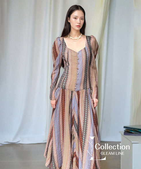 Panel Stripe Volume Dress