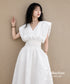 Double V-neck Ripple Dress