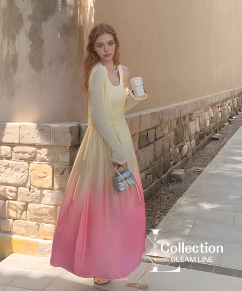 Sunset Gradient Sleeveless Dress