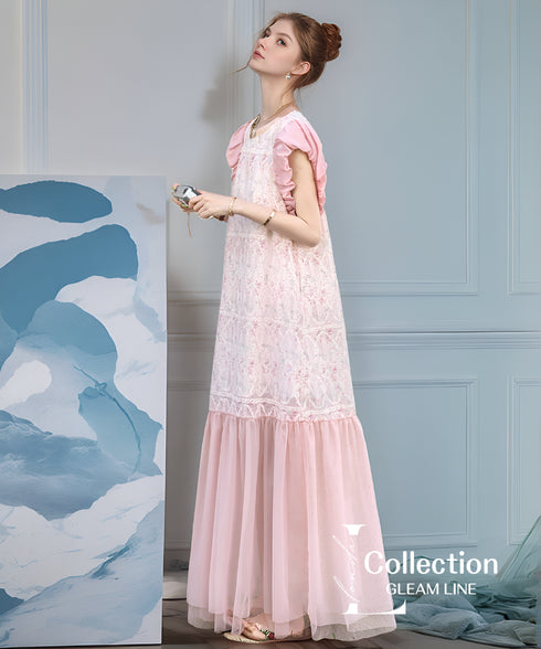 Floral Lace Tiered Dress