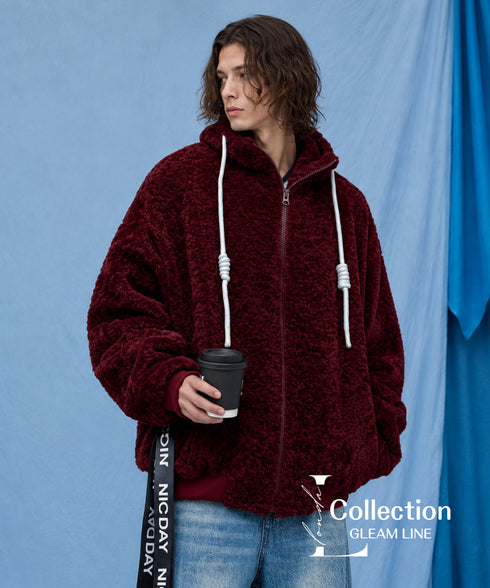 Volume Boa Zip Hoodie Coat