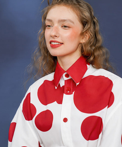 Polka Dot Print Blouse