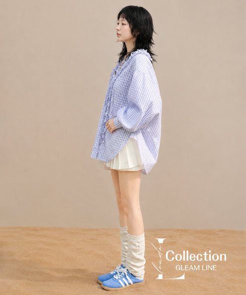 Frill Check Blouse