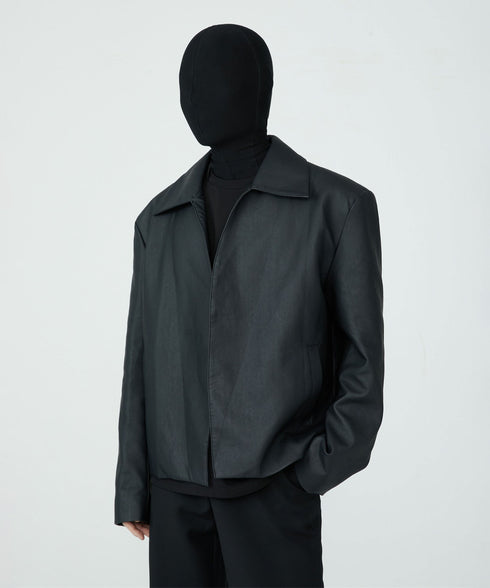 Buttonless Faux Leather Jacket