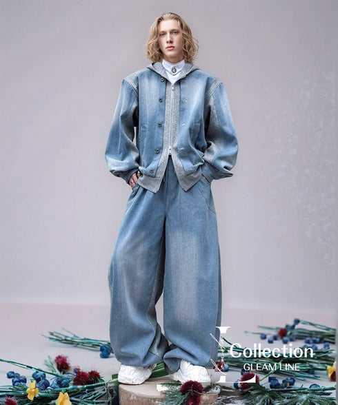 Gradient Panel Hoodie&Wide Pants Co-ord