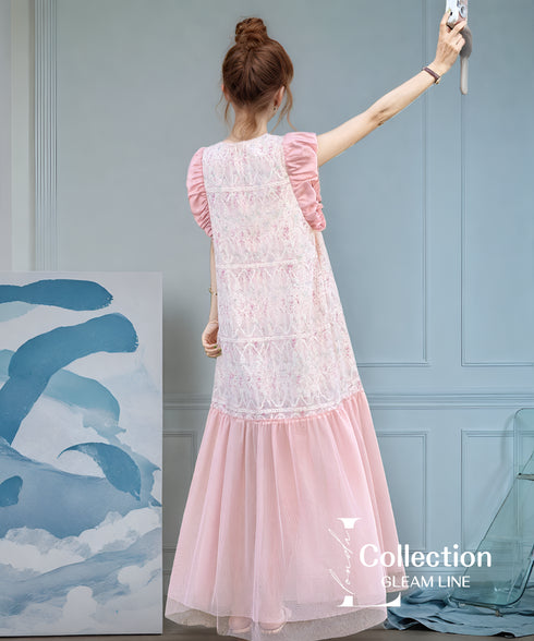 Floral Lace Tiered Dress
