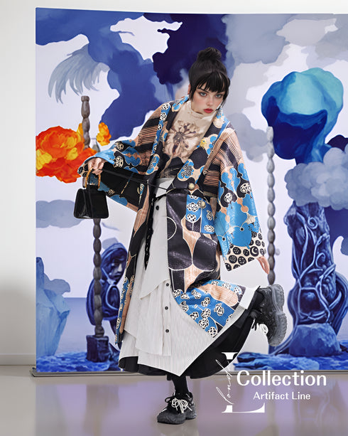 Graphic Pattern Kimono Jacket