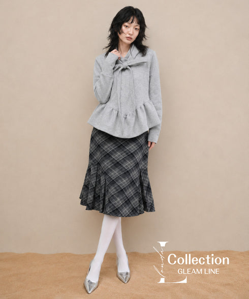Ribbon Tie Peplum Hoodie