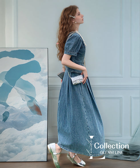 Denim Frill Top & Skirt