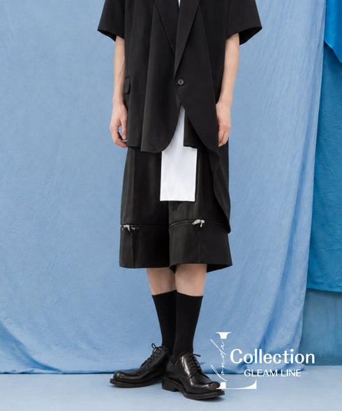 Layered Zip Block Shorts