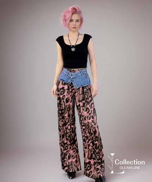 Leopard Print Wide Pants