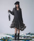 Rib Knit Tulle Layer Dress