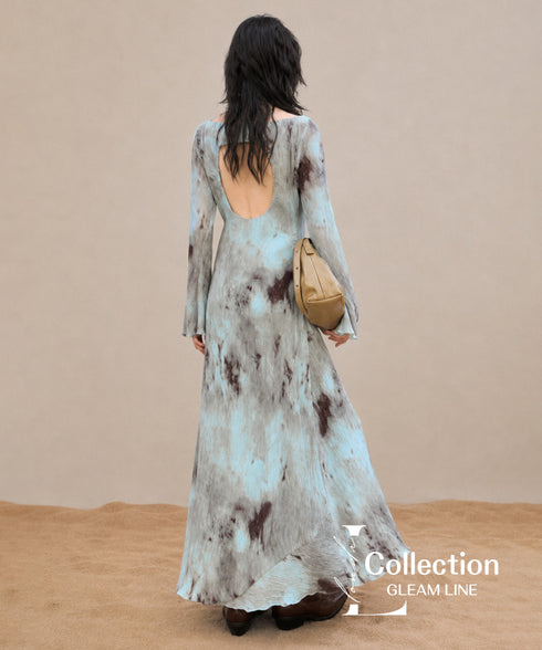 Open Back Pleat Dress