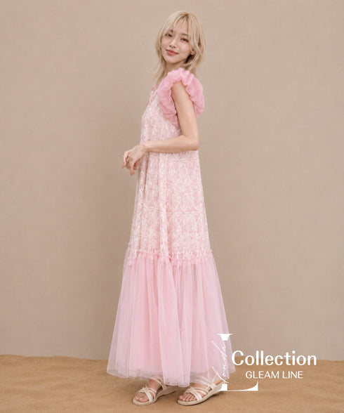 Floral Lace Tiered Dress