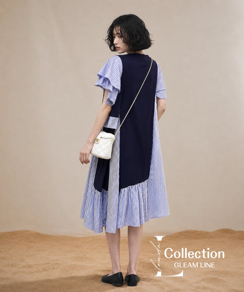 Stripe Layer Flare Dress