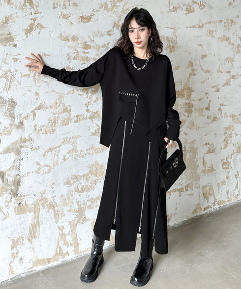 Chain Flap Asymmetry Sweatshirt