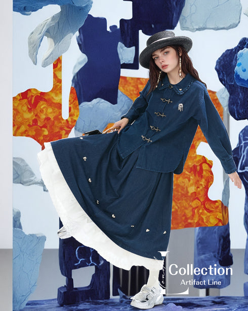 Heart Button Denim Series