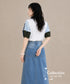Blocking Puff Sleeve Top