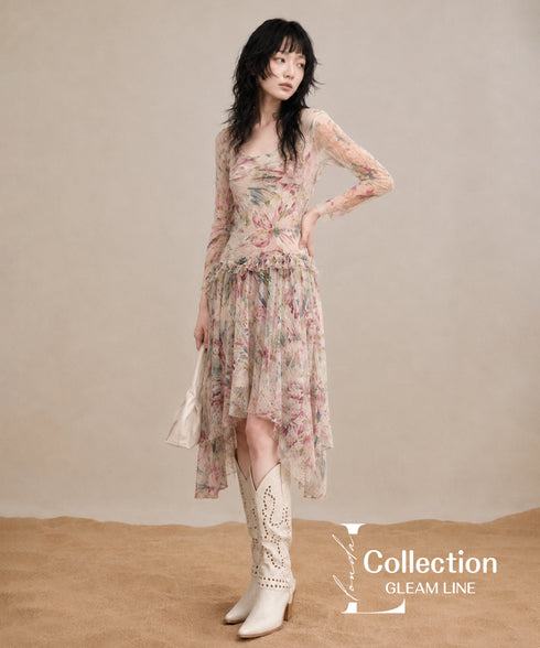 Asymmetric Mesh Dress