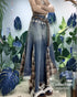 Patchwork Denim Plaid Maxi Skirt