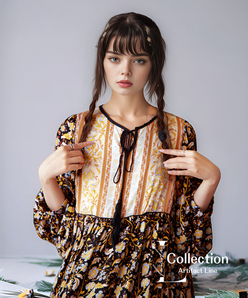 Floral Stripe Lace Dress