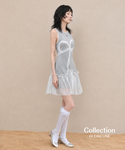 Layered Ribbon Flare Dress