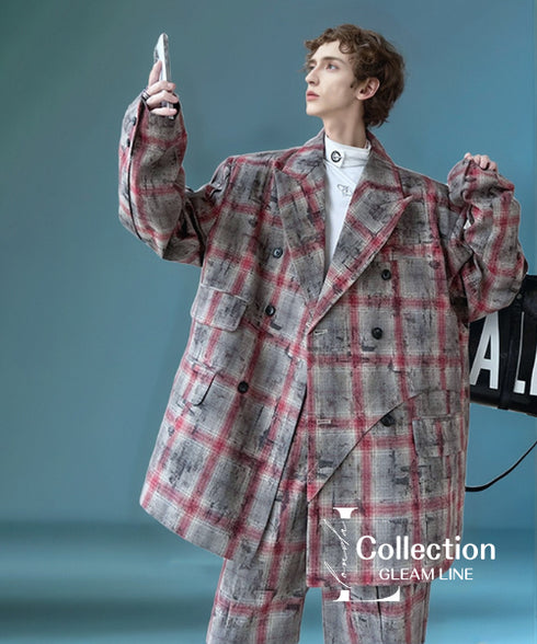 Retro Print Check Jacket & Pants Co-ord