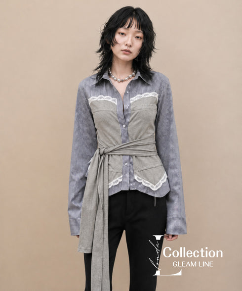 Layered Wrap Waist Blouse
