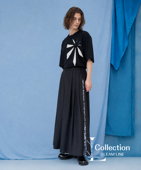 Side Panel Pleated Wide Pants