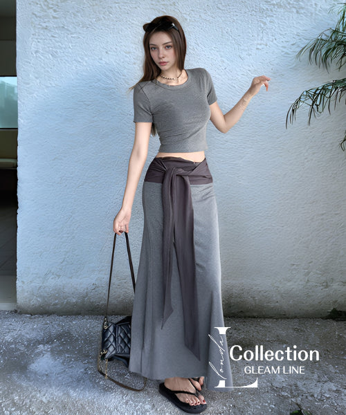 Drape Layered Top & Skirt