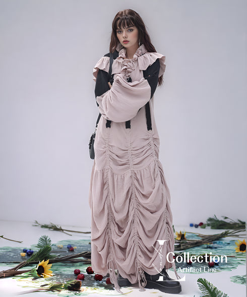Gathered Hood Panel Dress